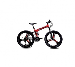 QWE Folding Bike QWE Mountain Bike Folding Bicycle, 26 Inch 27 Speed Variable Speed Off-Road Double Disc Brake Double Shock Absorption Adult Outdoor Riding
