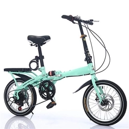 RBH Folding Bike RBH 20" Light Alloy Folding City Bicycle Mountain Bike 7 Speed Gear Transmission Lightweight Aluminum Frame Foldable - Suitable for Outdoor Cycling, Green