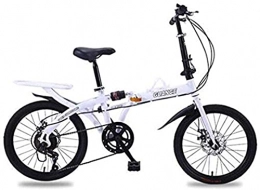 RDJSHOP Bike RDJSHOP 20 Inch Folding Mountain Bikes, Foldable Speed Lightweight Bicycle Double Disc Brake, Double Suspension Adult Bike for Men Women Students and Urban Commuters, White