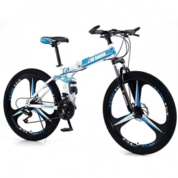 RMBDD Folding Bike RMBDD 24 Speed Folding Mountain Bicycle, 26-Inch Mountain Bike with High Carbon Steel Foldable Frame, Dual Disc Brake, Full Suspension MTB Bicycle for Adult Men and Women's Outdoor Bike