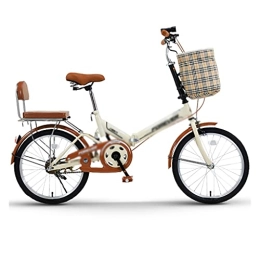 Road Bikes Folding Bike Road Bikes Foldable Bicycle Women’s Ultra-light Portable Bicycle Adult 16-inch, 20-inch Bicycles Student Bike Foldable (Color : Brown, Size : 16 inches)
