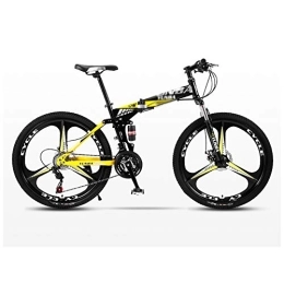 RYP Folding Bike Road Bikes Mountain Bicycle Folding Bike Road Men's MTB Bikes 24 Speed Bikes Wheels For Adult Womens Off-road Bike (Color : Yellow, Size : 24in)