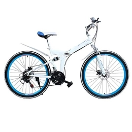 RYP Folding Bike Road Bikes Mountain Bike Adult Folding Bicycle Road Men's MTB Bikes 24 Speed 26 Inch Wheels For Womens Off-road Bike (Color : White, Size : 24in)