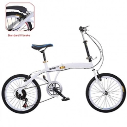 Rong Bike Rong-- 20" Lightweight Folding Bike Alloy City Bicycle Shock-Absorbing Anti-Tire Bike for Male And Female Adult Lady Bike Double Brakes Front And Rear for Safe Travel Your Good Helper