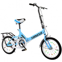 ROYWY Folding Bike ROYWY 16" Lightweight Alloy Folding City Bike Bicycle, Comfortable Mobile Portable Compact Lightweight Great Suspension Folding Bike for Men Women - Students and Urban Commuters / C