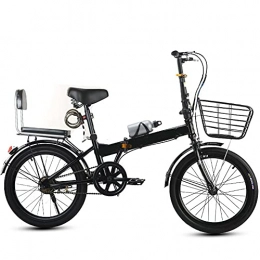 ROYWY Bike ROYWY 20" Lightweight Alloy Folding City Bike Bicycle, Comfortable Mobile Portable Compact Lightweight Great Suspension Folding Bike for Men Women - Students and Urban Commuters / Black / 20inc