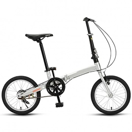 ROYWY Bike ROYWY Folding Bike for Adults, Lightweight Mountain Bikes Bicycles Strong Alloy Frame with Disc brake, 16 inches suitable for 130-175cm / white / 16inch