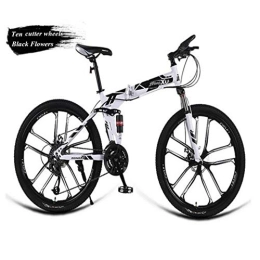 RPOLY Bike RPOLY 24-Speed Mountain Bike Folding Bikes, Folding Bicycle, Dual Shock Disc Brake, Adult Off-road Variable Speed Racing Bike, Black_26 Inch