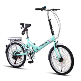 RPOLY Folding Bike RPOLY 7-Speed Folding Bike, City Folding Bike Bicycle Folding Bicycle for Adults Great for Urban Riding and Commuting, Green_20 Inch