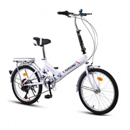 RPOLY Bike RPOLY Adult Folding Bike, Folding Bicycle Foldable Compact Bicycle Great for Urban Riding and Commuting, White_20 Inch