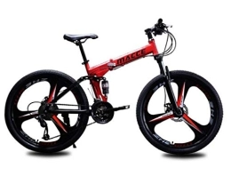 RPOLY Folding Bike RPOLY Mountain Bike Folding Bikes, 21-Speed / 24-Speed / 27-Speed, Dual Disc Brake, Off-road Variable Speed Bicycle, Outdoor Bicycle, 24Inch / 24-Speed