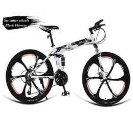 RPOLY Bike RPOLY Mountain Bike Folding Bikes, 27-Speed Folding Bicycle, Dual Shock Disc Brake, Adult Off-road Variable Speed Racing Bike, Black_24 Inch