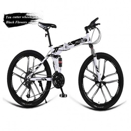 RPOLY Folding Bike RPOLY Mountain Bike Folding Bikes, Adult Folding Bike 21 Speed Folding Bike with Anti-Skid and Wear-Resistant Tire for Adults, Black_26 Inch