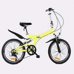 RR-YRL Bike RR-YRL 20-Inch Portable Folding Bicycle, Female Student Folding Bicycle, Shock-Absorbing Bicycle, 4 Colors, Yellow