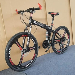 RR-YRL Folding Bike RR-YRL 24 Inch Carbon Steel Folding Bike, 21 Kinds of Variable Speed Mountain Bike, Unisex Adult, Easy To Carry, Black
