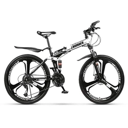 RR-YRL Folding Bike RR-YRL 24-Inch Folding Bike, 21-Speed / 24-Speed / 27-Speed / 30-Speed Mountain Bike, High Carbon Steel Folding Frame, City Bike, Unisex, white 27 shift