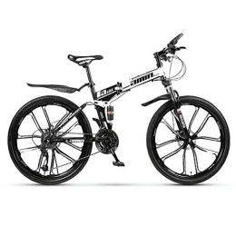 RR-YRL Bike RR-YRL 24 Inch Folding Mountain Bike, Multiple Speeds, High Carbon Steel Folding Frame, City Bike, Unisex Off-Road Vehicle, Black 27 shift