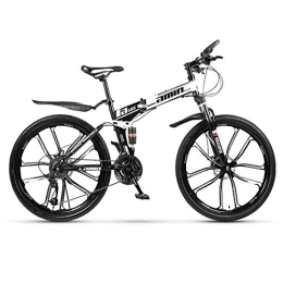 RR-YRL Bike RR-YRL 24 Inch Folding Mountain Bike, Multiple Speeds, High Carbon Steel Folding Frame, City Bike, Unisex Off-Road Vehicle, Black 30 shift