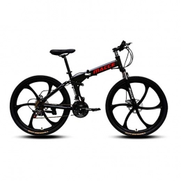 RR-YRL Bike RR-YRL 26-Inch Adult Folding Bike, Mountain Bike, 27 Speed Change, Carbon Steel Frame, Double Shock Absorption, Front And Rear Mechanical Disc Brakes, black 24 speed