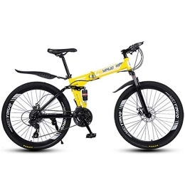 RR-YRL Bike RR-YRL 26-Inch Folding Bike, Mountain Bike, Shock Absorber Bike, Unisex City Road Bike, yellow 21 shift