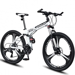 RSTJ-Sjef Folding Bike RSTJ-Sjef 27 Speed 26 Inch Mountain Bike for Men Women Adult, Foldable High Carbon Steel Trail Bicycle with Hydraulic Disc Brake And Central Shock Absorber, 24 speed