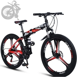 RSTJ-Sjef Folding Bike RSTJ-Sjef 30 Speed Mountain Bike for Adult, 24 / 26 Inch Foldable Trail Bicycle Double Disc Brakes Igh Carbon Steel Frame, Ideal for Outdoor Riding, 24 inch