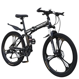 RSTJ-Sjef Bike RSTJ-Sjef Foldable Mountain Bike 26 Inch 24 Speed / 27 Speed, High Carbon Steel Frame Trail Bicycle with Double Disc Brakes, Easy To Store, for Men Women Adult, 27speed