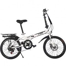 RTRD Folding Bike RTRD Variable Speed Folding Bicycle, 20 inch 6 Speed Variable Adult Bicycle, Double disc Brake Soft Tail Carbon Steel Cross Country
