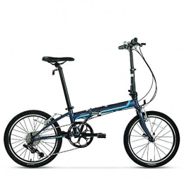 R&Xrenxia Folding Bike RXRENXIA Foldable Bicycle, Variable Speed Small Portable Ultra Light Shock Absorption One Round Adult Bicycle Easy Folding And Carry Design, Blue