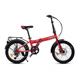 S-1 Folding Bike S-1 7-Speed Folding Bicycle Women's Light Work Adult Adult Ultra Light Variable Speed Portable Male Bicycle Folding Carrier Bicycle Bike, 26-Inch, Red