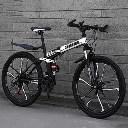 SANJIANG Folding Bike SANJIANG Mountain Bike, 21 Speed Double Disc Brake Bicycle Folding Bike For Adult Teens Bicycle Full Suspension MTB Bikes, C-10knifewheels-26inches