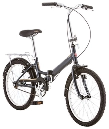 Schwinn Bike Schwinn Hinge Adult Folding Bike, 20-inch Wheels, Single Speed Drivetrain, Rear Carry Rack, Carrying Bag, Grey
