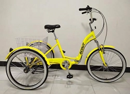 Scout Folding Bike SCOUT Adults tricycle, alloy frame, folding, 6 gears, front suspension, folding trike, 23KG (Yellow)