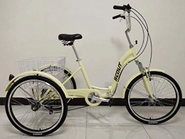 Scout Bike SCOUT Quality adult folding tricycle, trike, 6-speed shimano gears, folding alloy frame (Cream)