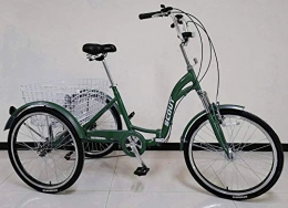 Scout Folding Bike SCOUT Quality adult folding tricycle, trike, 6-speed shimano gears, folding alloy frame (Dark Green)