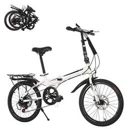 SEESEE.U Folding Bike SEESEE.U Folding Adult Bicycle, 6-speed Variable Speed 20-inch Fast Folding Bicycle, Front and Rear Double Disc Brakes, Adjustable Breathable Seat, High-strength Body
