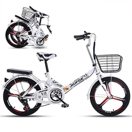 SHANJ Folding Bike SHANJ 20inch Portable Foldable Bicycle, 6-Speed Suspension Soft Tail Bike for Boys and Girls, Adult Folding City Road Bicycle