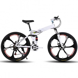 She Charm Foldable Mountain Bike 26 Inches, Bicycle Mountain Bike for Adults 21 Speed Shifter Accelerator with 6 Cutter Wheel