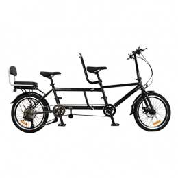 ShuFFoop569 Bike ShuFFoop569 City Tandem Folding Bicycle Two-seater Parent-child Bicycle Foldable Disc Brake Traveling Bicycle Portable Bicycle Used for Meeting Friends, Biking Couples, Hiking and Vacationing
