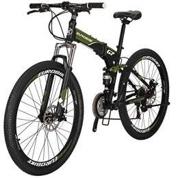 sl Folding Bike SL Dual Suspension Mountain Bikes, G7 MTB 21 Speed Bike, 27.5 Inches Bicycle, Spoke Wheels Folding Bike (GREEN)