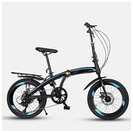 SLDMJFSZ  SLDMJFSZ Carbon Steel Foldable Bicycle, 20 inch 7 Speed Bilateral Folding Pedal Folding Bike with Disc Brakes Non-slip Wheels City Bicycle, sky blue 1