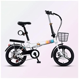 SLDMJFSZ Folding Bike SLDMJFSZ Folding Bike for Boy Girl, 20 inch 7 Speed 3 knives Variable Speed Foldable Bicycle with Disc Brakes Non-slip Wheels, Rainbow White