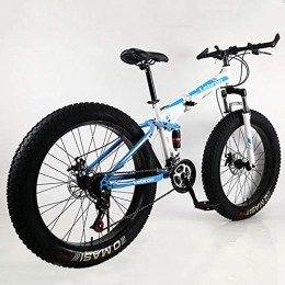 MEVIDA Folding Bike Snow Bike, Folding Double Damping Variable Speed disc Brake Mountain Bike 26''24''4.0 Wide Wheel Fat Tire Bike For Men And Women