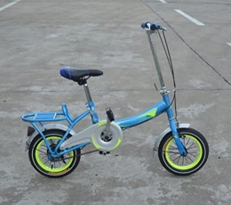 GHGJU Folding Bike Speed ? Bicycle 12 Inch 16 Inch 20 Inch Lightweight Adult Children's Bicycle Bike, Blue-12in