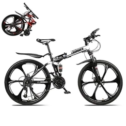 STRTG Bike STRTG Folding Mountain Bike, Full Suspension MTB, Folding Outroad Bicycles, Folded Within 10 Seconds, 21 * 24 * 27 * 30-Speed, 24 26-inch Wheels Outdoor Bicycle