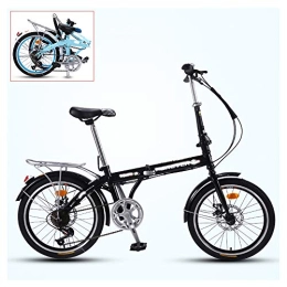 SUIBIAN Folding Bike SUIBIAN Folding Adult Bicycle, 16-inch Ultra-light Portable Bicycle, 3-step Folding, 7-speed Adjustable, Front and Rear Double Disc Brakes, 4 Colors, Black