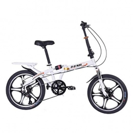 sunnymi  Clothing Folding Bike sunnymi 20 Inch 7-Speed Shift / Single Speed Alloy Frame Folding Bicycle Adult Travel Folding Bicycle, Perfect for Small Locations (White)