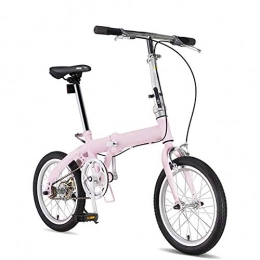 SYCHONG Bike SYCHONG 20" Folding Bicycle for Adult, 6 Speed Ultra Light Portable Male And Female Adult Small Mini Ordinary Walking, Pink