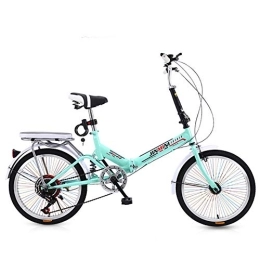 SYCHONG Bike SYCHONG 20 Inchfolding Bike - 6 Speed Folding Bike, with Front And Rear V Brake System Shock Absorb, Ultralight Folding Bicycle, Green