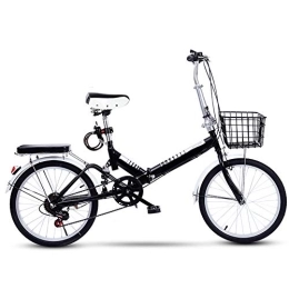 SYCHONG Folding Bike SYCHONG 20Inch Folding Bike, Lightweight High Carbon Steel Chejia, Foldable Compact Bicycle with With Front+Rear Fender Double Brake, Black